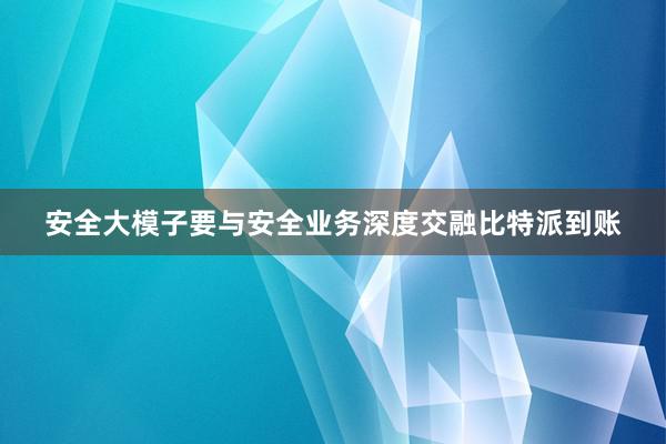 安全大模子要与安全业务深度交融比特派到账