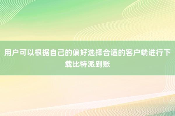 用户可以根据自己的偏好选择合适的客户端进行下载比特派到账