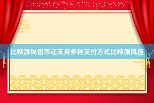 比特派钱包币还支持多种支付方式比特派风控