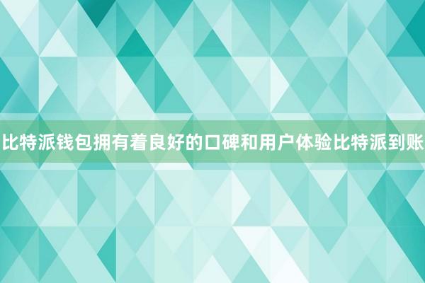 比特派钱包拥有着良好的口碑和用户体验比特派到账