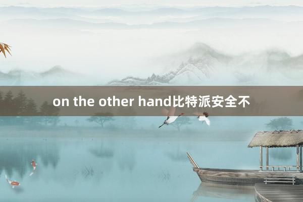 on the other hand比特派安全不