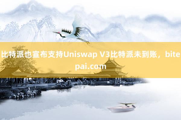 比特派也宣布支持Uniswap V3比特派未到账，bitepai.com