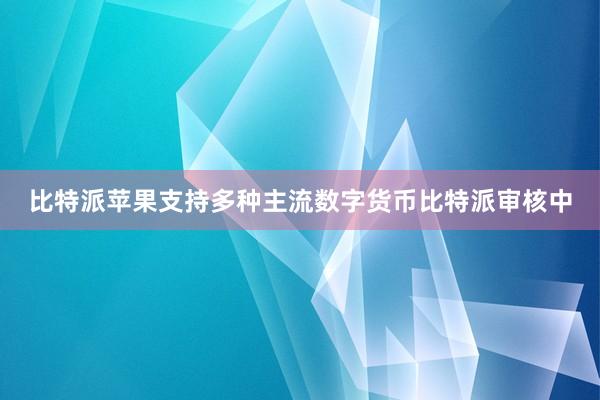 比特派苹果支持多种主流数字货币比特派审核中