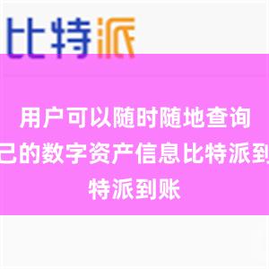 用户可以随时随地查询自己的数字资产信息比特派到账