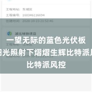 一望无际的蓝色光伏板在阳光照射下熠熠生辉比特派风控