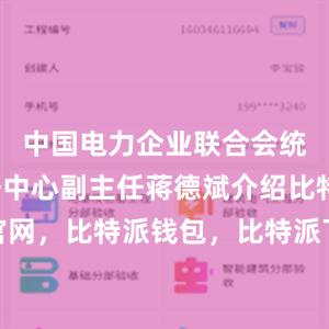 中国电力企业联合会统计与数据中心副主任蒋德斌介绍比特派官网，比特派钱包，比特派下载，比特派身份