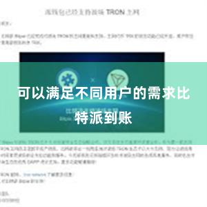 可以满足不同用户的需求比特派到账